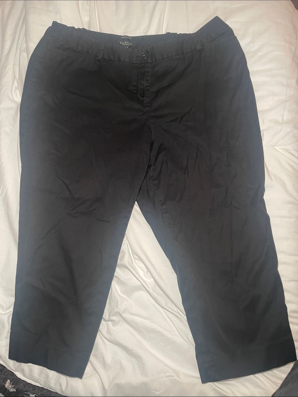 Talbots Black Pull-On Straight-Leg Dress Pants
